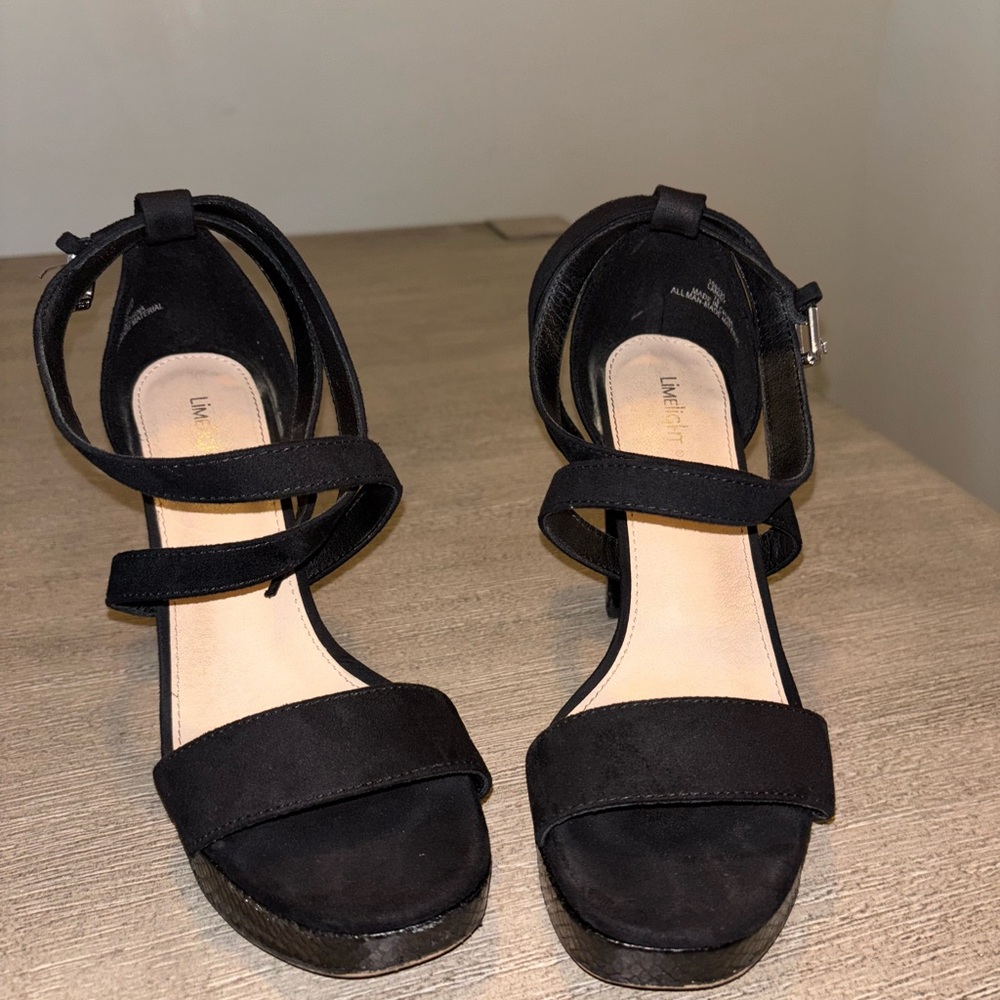 Limelight Black Strappy Heels